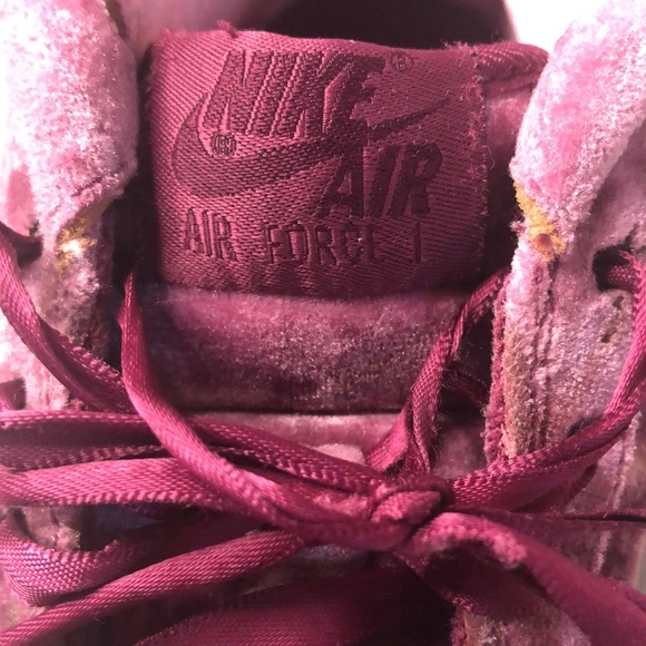 Air Force 1 Crushed Velvet size 4Y “Tea Berry” - Picture 12 of 16